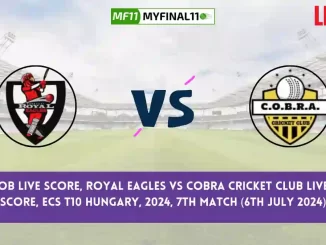 REA vs COB Live Score, Scorecard, Royal Eagles vs Cobra Cricket Club - Match 7, ECS T10 Hungary, 2024