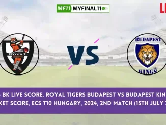 ROT vs BK Live Score, Scorecard, Royal Tigers Budapest vs Budapest Kings - Match 2, ECS T10 Hungary, 2024