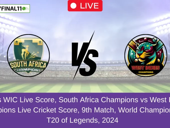 SAC vs WIC Live Score, South Africa Champions vs West Indies Champions Live Cricket Score, 9th Match, World Championship T20 of Legends, 2024