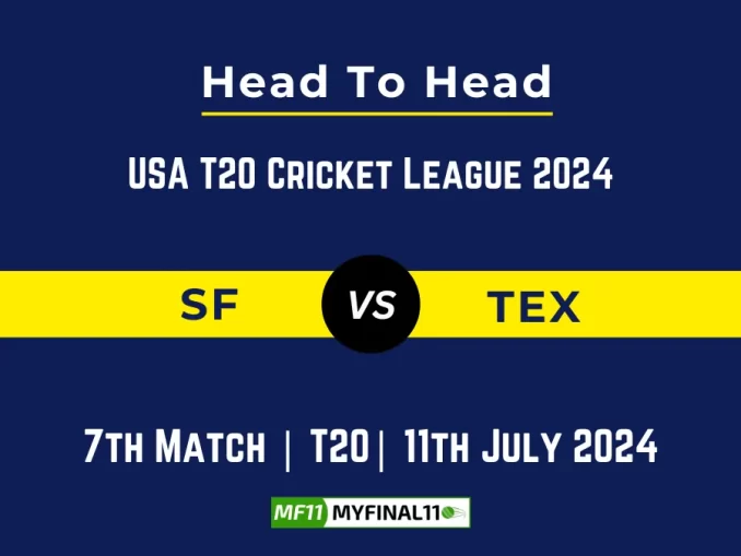 SF vs TEX Player Battle Head to Head Player Stats/Record, USA T20 Cricket League 2024 - 7th Match