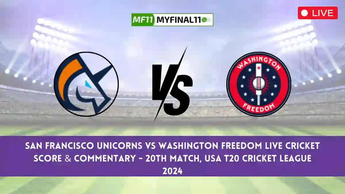 SF vs WAS Live Score, Scorecard, San Francisco Unicorns vs Washington Freedom - USA T20, 20th Match 2024