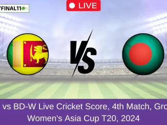 SL-W vs BD-W Live Cricket Score, 4th Match, Group B, Women's Asia Cup T20, 2024