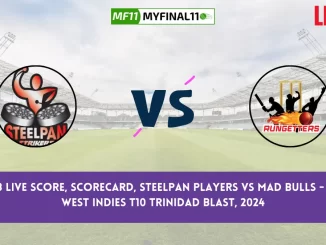 SP vs MLB Live Score, Scorecard, Steelpan Players vs Mad Bulls - Match 18 West Indies T10 Trinidad Blast, 2024