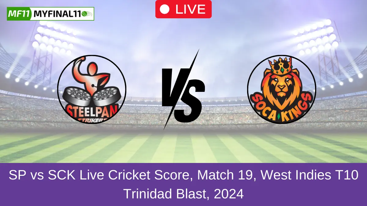 SP vs SCK Live Cricket Score, Match 19, West Indies T10 Trinidad Blast, 2024