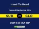 SUR vs GLO Player Battle, Head to Head Team Stats, Team Record