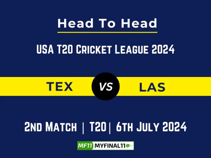 TEX vs LAS Player Battle Head to Head Player Stats/Record, USA T20 Cricket League - 2nd Match