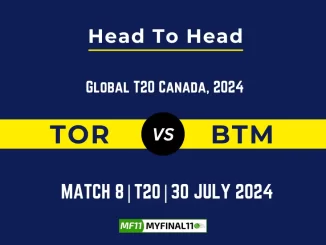 TOR vs BTM Player Battle, Head to Head Team Stats, Team Record