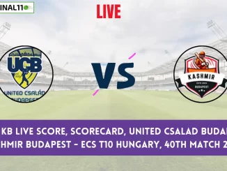 UCB vs KB Live Score, Scorecard, United Csalad Budapest vs Kashmir Budapest - ECS T10 Hungary, 40th Match 2024