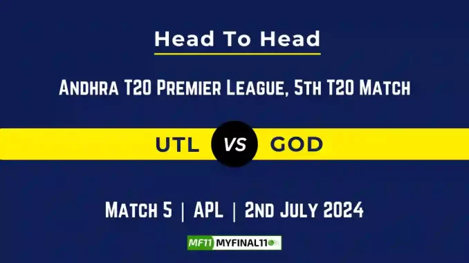 UTL vs GOD Player Battle, Head to Head Team Stats, Team Record - Andhra T20 Premier League, 2024