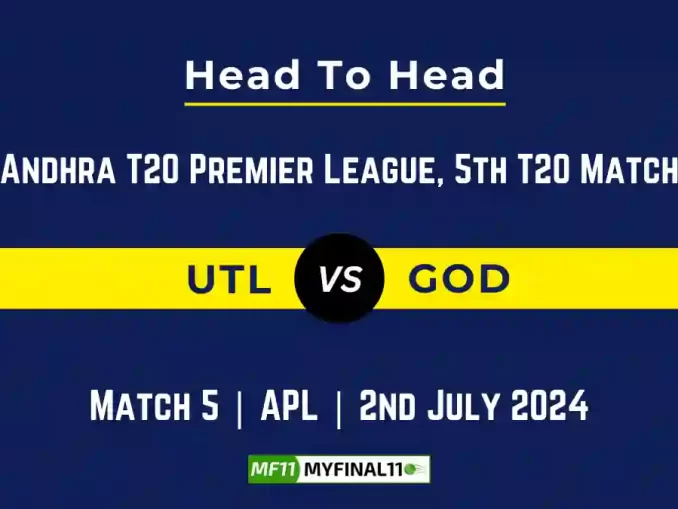 UTL vs GOD Player Battle, Head to Head Team Stats, Team Record - Andhra T20 Premier League, 2024