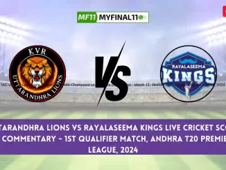 UTL vs RYLS Live Score, Scorecard, Uttarandhra Lions vs Rayalaseema Kings - 1st Qualifier Match, Andhra T20 Premier League, 2024