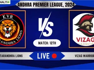 UTL vs VZW Live Score, Andhra T20 Premier League, 2024, 12th Match, Live Cricket Score [8th July 2024]