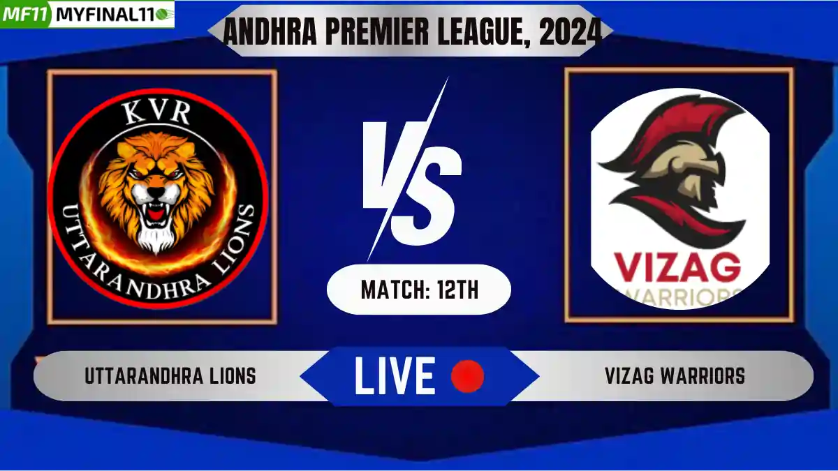 UTL vs VZW Live Score, Andhra T20 Premier League, 2024, 12th Match, Live Cricket Score [8th July 2024]