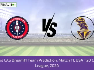 WAS vs LAS Dream11 Team Prediction, Match 11, USA T20 Cricket League, 2024