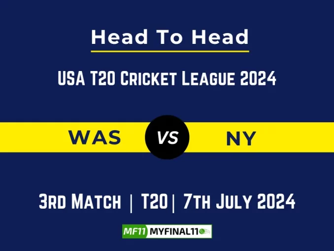 WAS vs NY Player Battle Head to Head Player Stats/Record, USA T20 Cricket League 2024 - 3rd Match