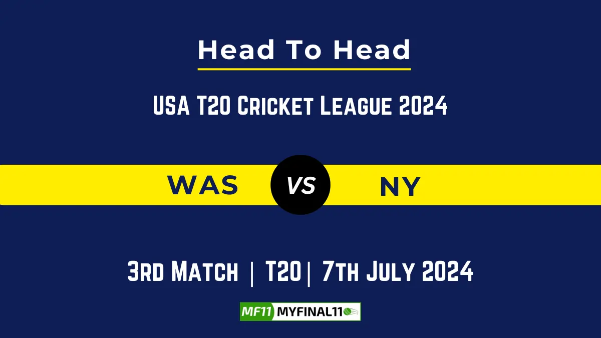 WAS vs NY Player Battle Head to Head Player Stats/Record, USA T20 Cricket League 2024 - 3rd Match