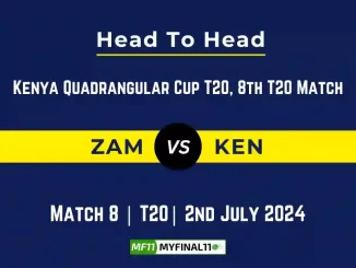 ZAM vs KEN Player Battle, Head to Head Team Stats, Team Record - Kenya Quadrangular Cup T20, 2024