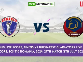 ZIN vs BUG Live Score, Scorecard, ECS T10 Romania Live 27th Match, Zinitis vs Bucharest Gladiators Live Cricket Score 2024