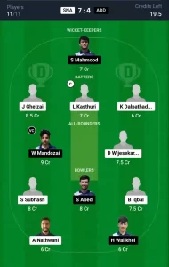 SNA vs ADD Dream11 Prediction Today: Match 21 Pitch Report, and Player Stats | ECS T10 Austria 2024