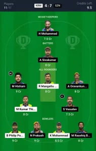 KRM vs SZN Dream11 Prediction Today: Match 26 Pitch Report, and Player Stats | KCC T10 Challengers Cup, 2024