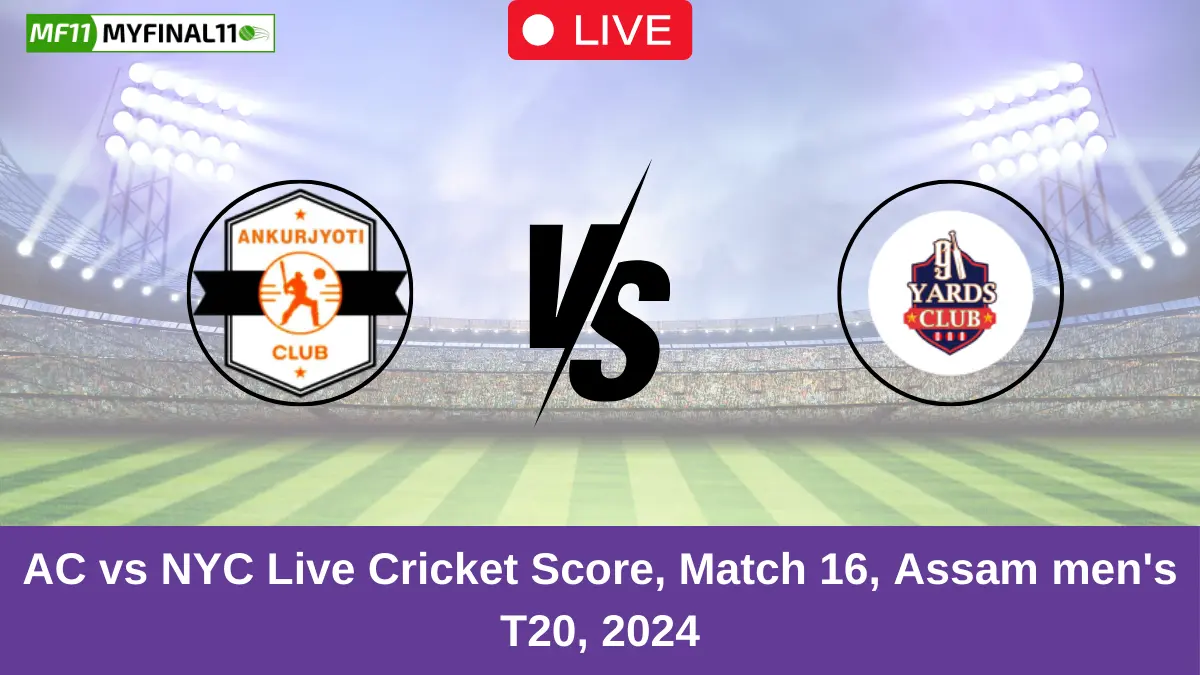 AC vs NYC Live Cricket Score, Match 16, Assam men's T20, 2024