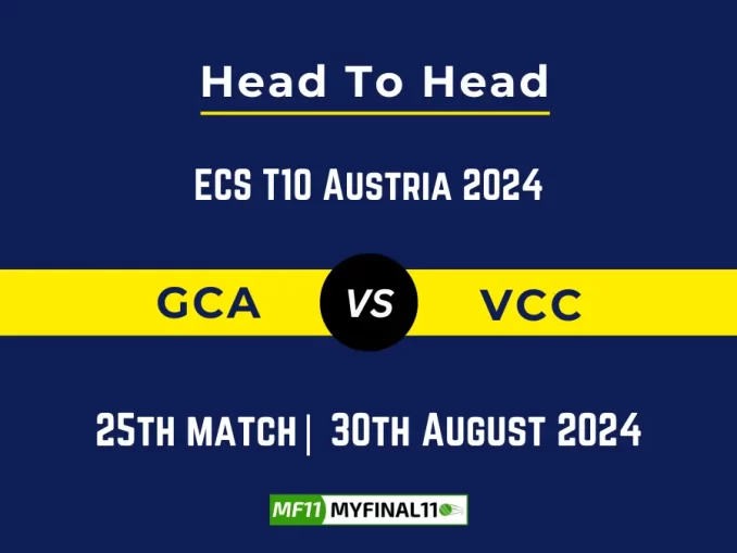 GCA vs VCC Player Battle, Head to Head Team Stats, Team Record - ECS T10 Austria 2024