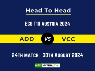 ADD vs VCC Player Battle, Head to Head Team Stats, Team Record - ECS T10 Austria 2024