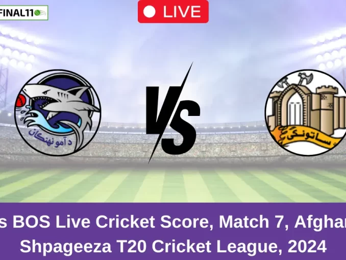 AM vs BOS Live Cricket Score, Match 7, Afghanistan Shpageeza T20 Cricket League, 2024