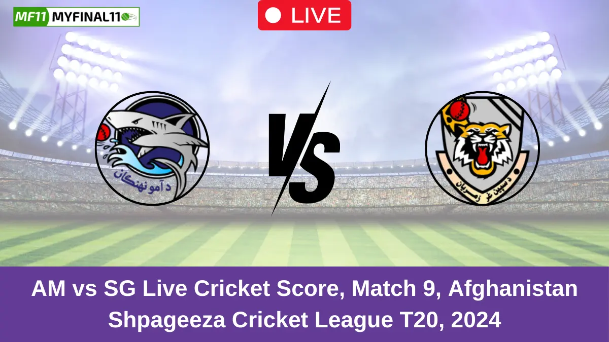 AM vs SG Live Cricket Score, Match 9, Afghanistan Shpageeza Cricket League T20, 2024