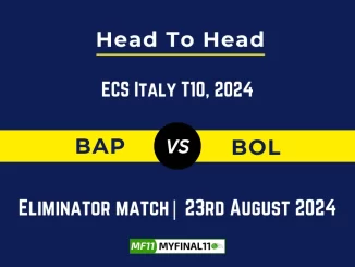 BAP vs BOL Player Battle, Head to Head Team Stats, Player Record - ECS Italy T10, 2024