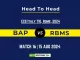 BAP vs RBMS Player Battle, Head to Head Team Stats, Player Record