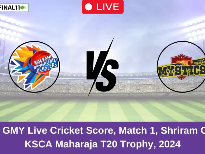 BB vs GMY Live Cricket Score, Match 1, Shriram Capital KSCA Maharaja T20 Trophy, 2024