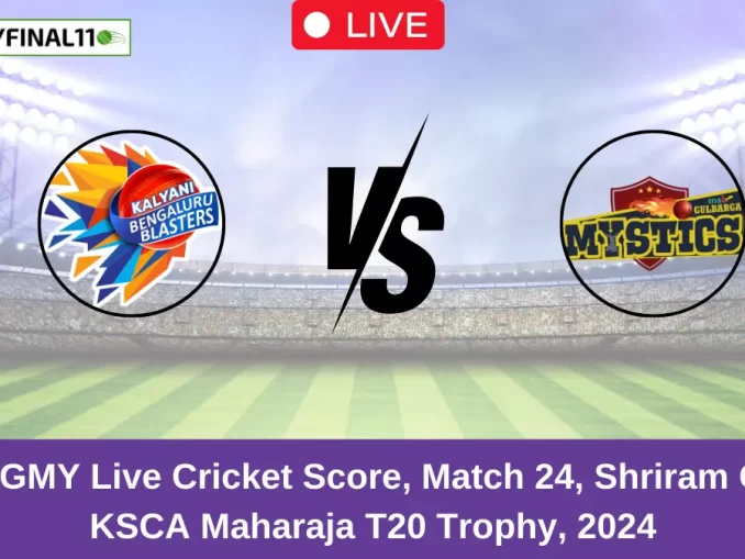 BB vs GMY Live Cricket Score, Match 24, Shriram Capital KSCA Maharaja T20 Trophy, 2024