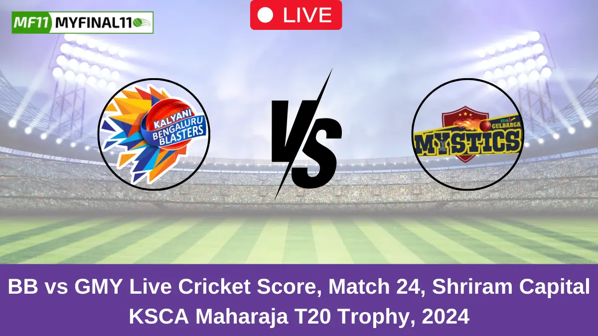 BB vs GMY Live Cricket Score, Match 24, Shriram Capital KSCA Maharaja T20 Trophy, 2024