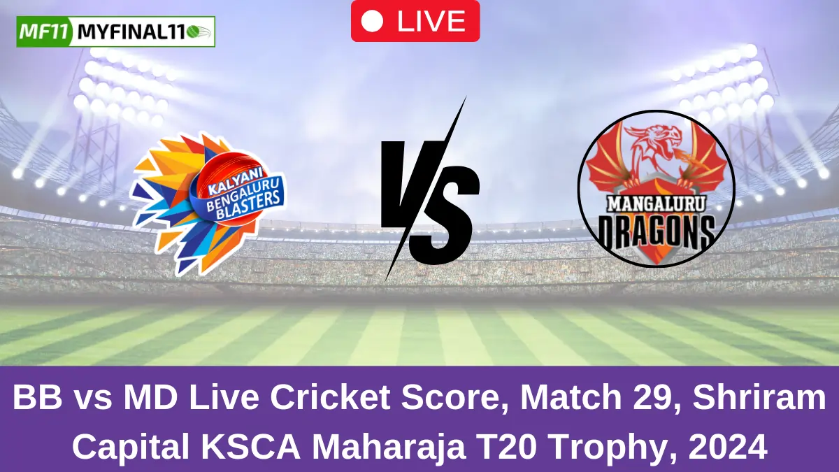 BB vs MD Live Cricket Score, Match 29, Shriram Capital KSCA Maharaja T20 Trophy, 2024