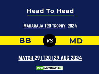 BB vs MD Player Battle, Head to Head Team Stats, Player Record for Shriram Capital KSCA Maharaja T20 Trophy