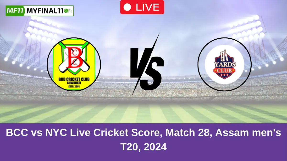 BCC vs NYC Live Cricket Score, Match 28, Assam men's T20, 2024