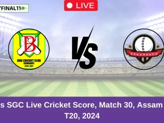 BCC vs SGC Live Cricket Score, Match 30, Assam mens T20, 2024