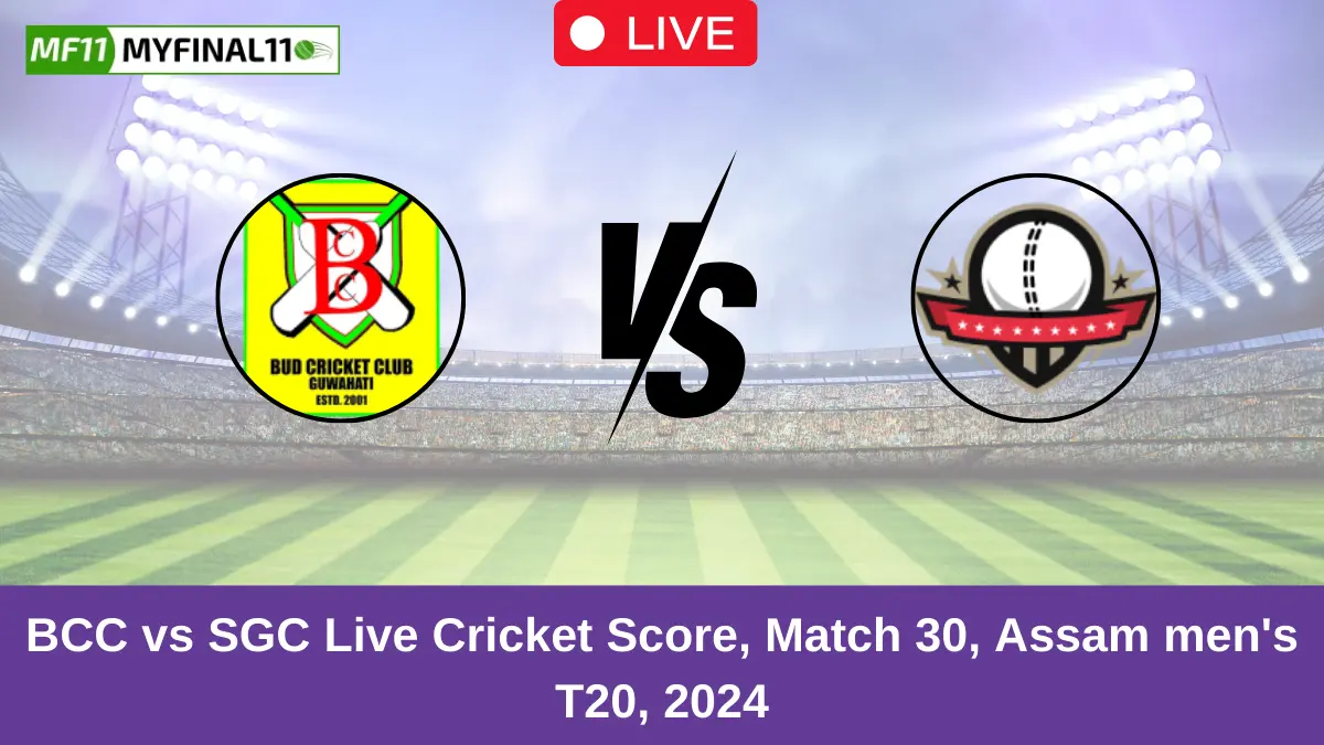 BCC vs SGC Live Cricket Score, Match 30, Assam mens T20, 2024