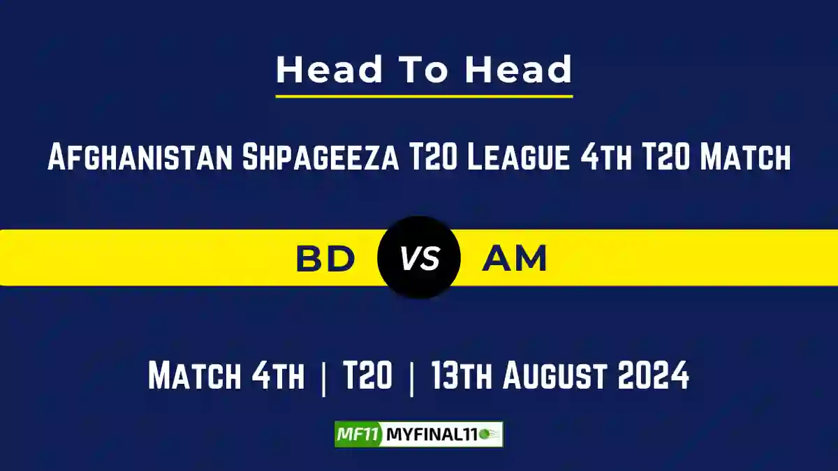 BD vs AM Player Battle, Head to Head Team Stats, Team Record - Shpageeza Cricket League, 2024