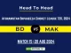 BD vs MAK Player Battle, Head to Head Team Stats, Player Record