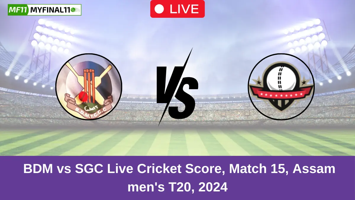 BDM vs SGC Live Cricket Score, Match 15, Assam men's T20, 2024