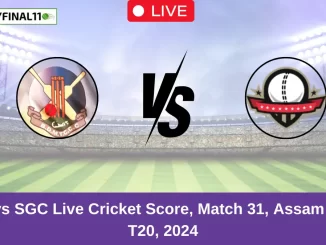 BDM vs SGC Live Cricket Score, Match 31, Assam men's T20, 2024