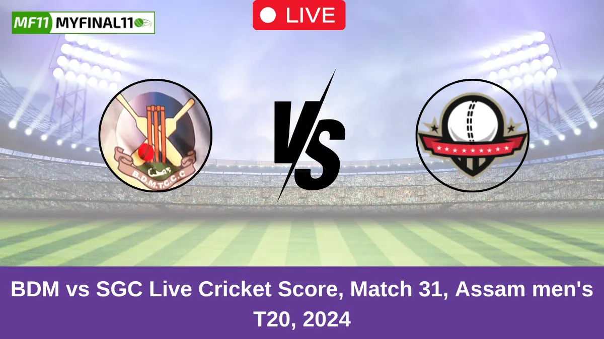 BDM vs SGC Live Cricket Score, Match 31, Assam men's T20, 2024