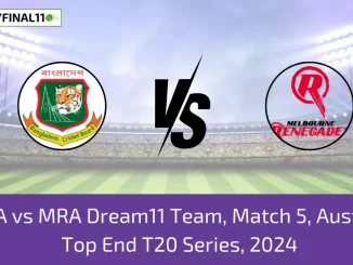 BN-A vs MRA Dream11 Team, Match 5, Australia Top End T20 Series, 2024