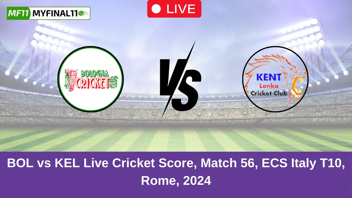 BOL vs KEL Live Cricket Score, Match 56, ECS Italy T10, Rome, 2024