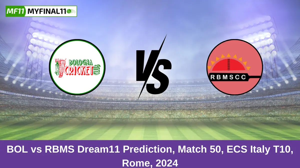 BOL vs RBMS Live Cricket Score, Match 50, ECS Italy T10, Rome, 2024