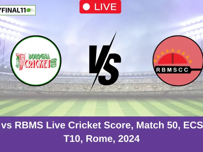 BOL vs RBMS Live Cricket Score, Match 50, ECS Italy T10, Rome, 2024