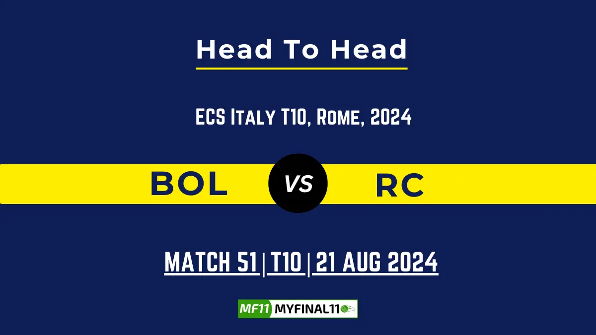 BOL vs RC Player Battle, Head to Head Team Stats, Player Record