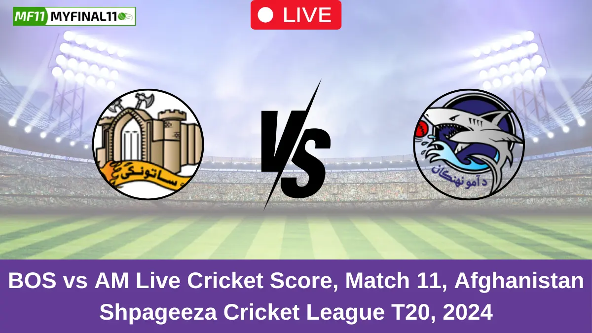 BOS vs AM Live Cricket Score, Match 11, Afghanistan Shpageeza Cricket League T20, 2024